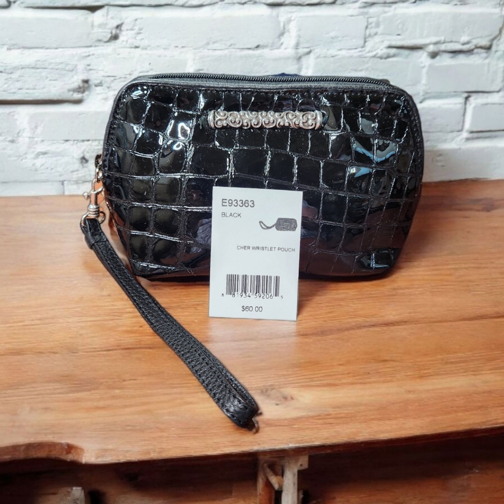**Brighton Cher Black Croc-Embossed Wristlet - Picture 4 of 4